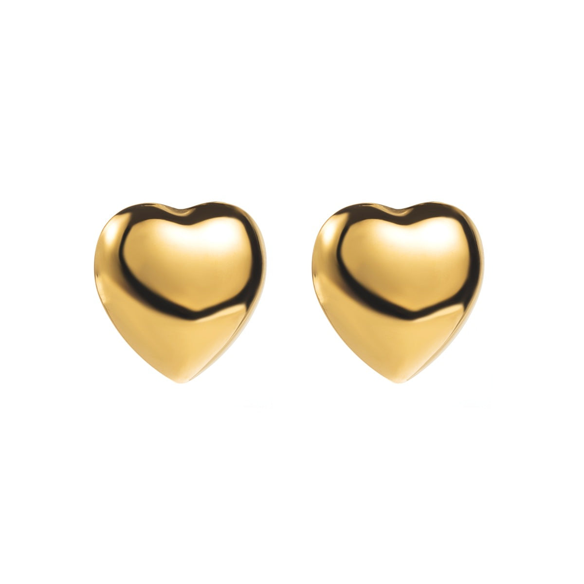 Pendientes de acero inoxidable con forma de corazón, dulces y atrevidos, con baño de oro de 18 quilates para mujer