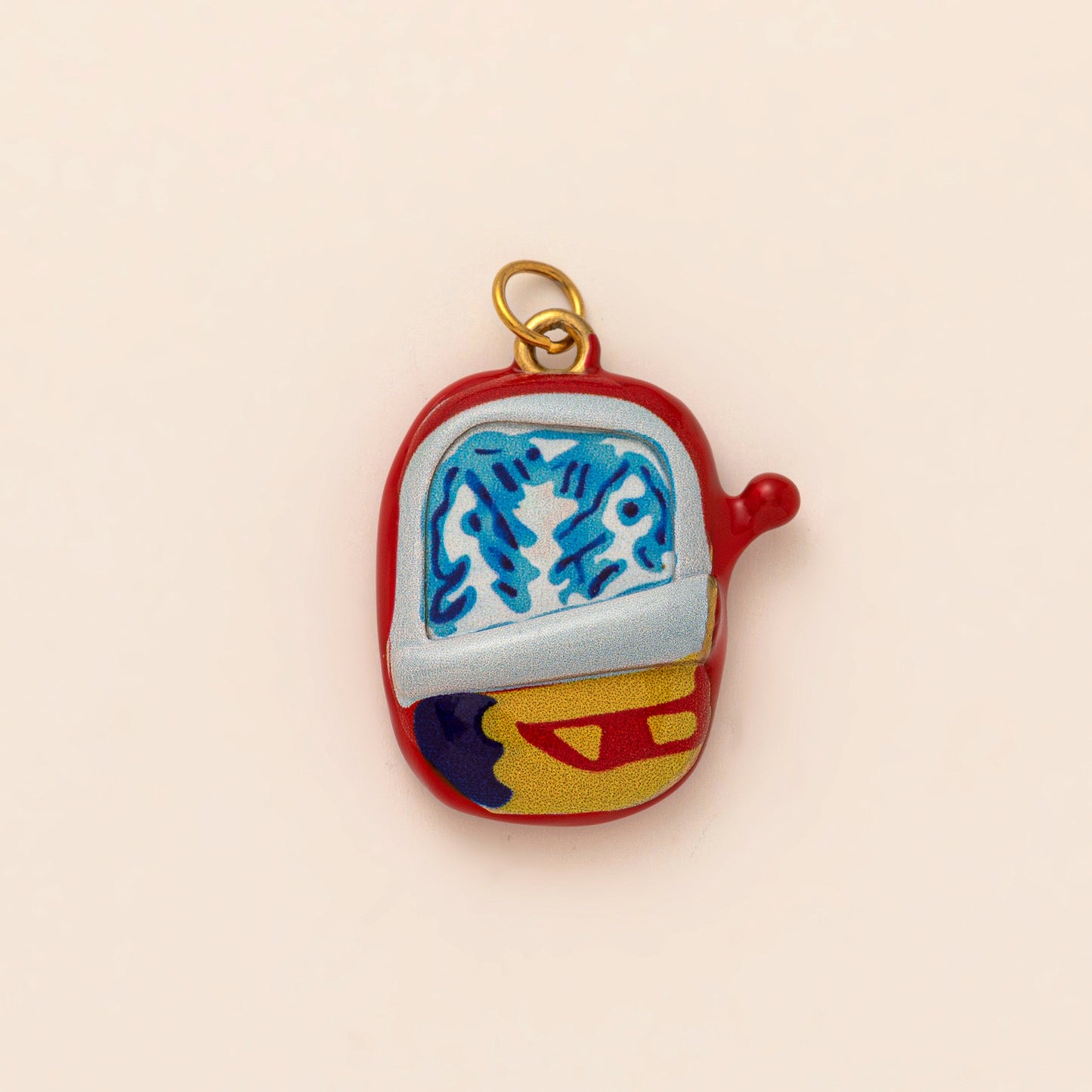Casual Plated Resin Bag Charm with Fruit and Animal Patterns