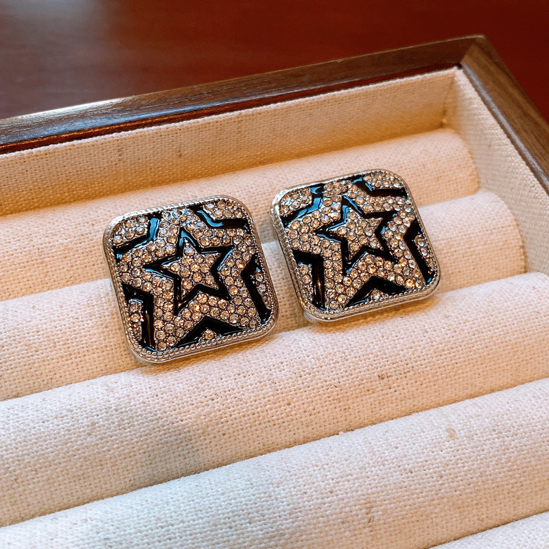 Vintage Geometric Earrings with Gold-Plated Copper Base and Stainless Steel Posts for Women