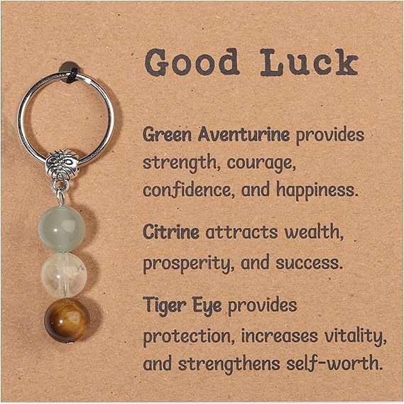 Minimalist Natural Stone Beaded Keychain Gift
