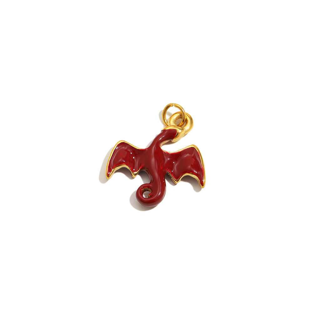 18K Gold Plated Drip Oil Animal Shape Stainless Steel Charm Bar