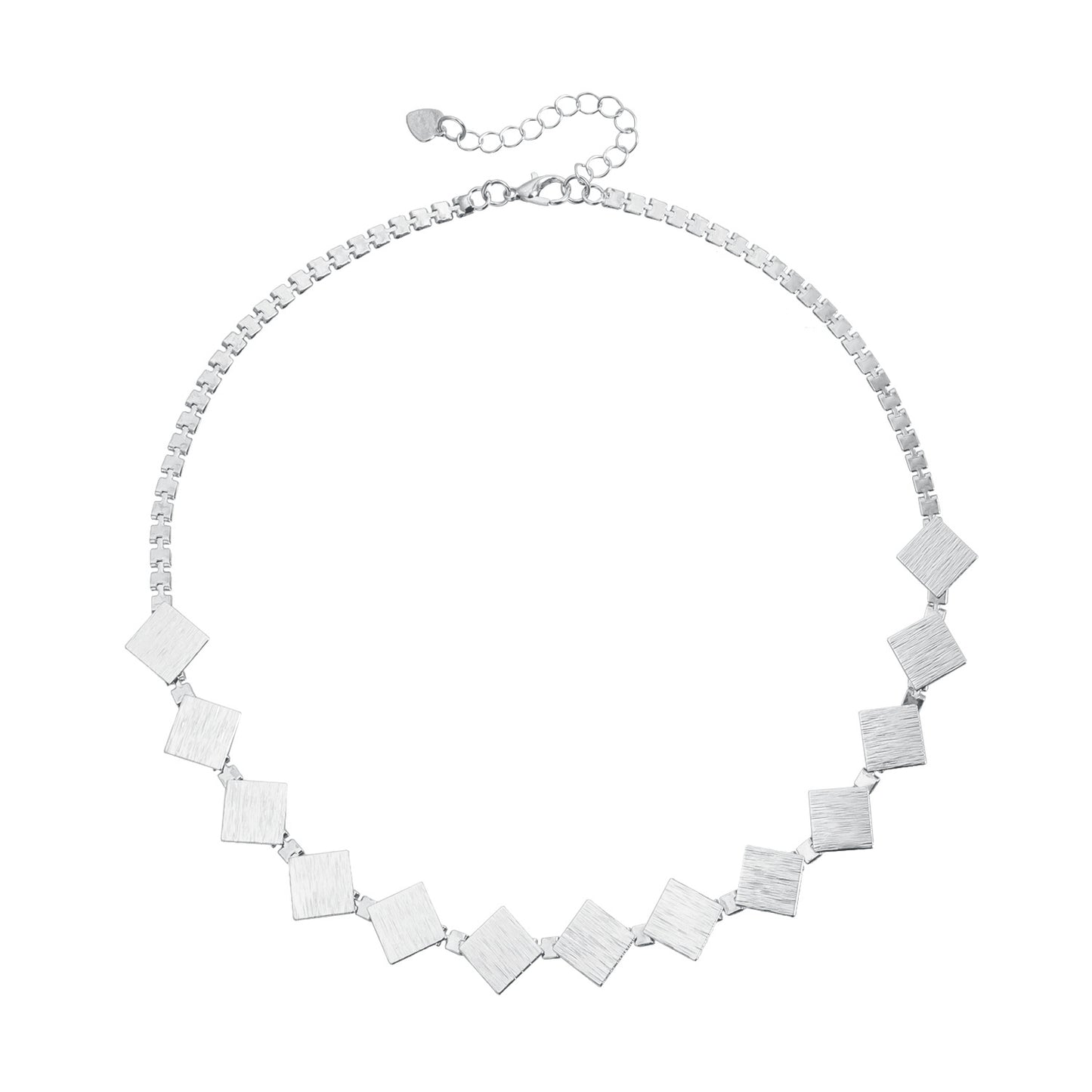 Vintage Geometric Square Brushed Alloy Necklace Casual Plated Pendant Chain for Women and Men
