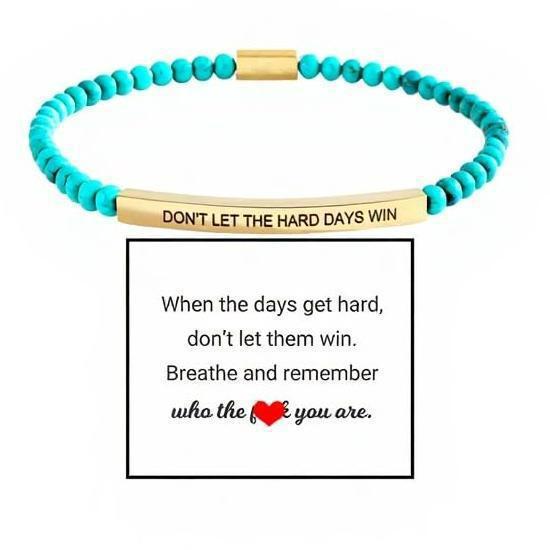 Minimalist Stainless Steel Bracelet with Black Matte Beads Blue Turquoise and Laser Engraved Gold Tube Charms Unisex Geometric Letter Jewelry
