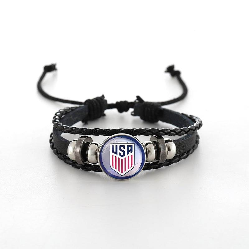 Unisex Leather Bracelet Fashion Casual Woven Bangle