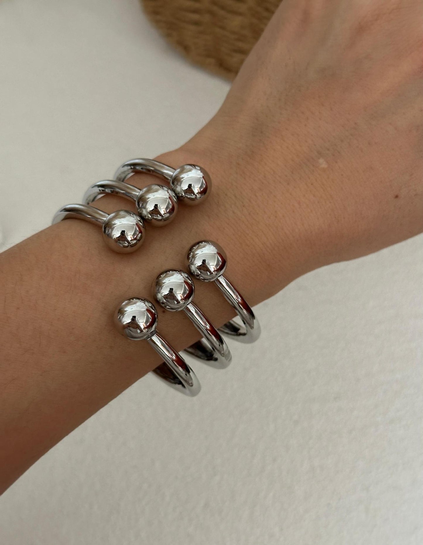 Minimalist Teardrop Geometric Plated Alloy Bracelet Set