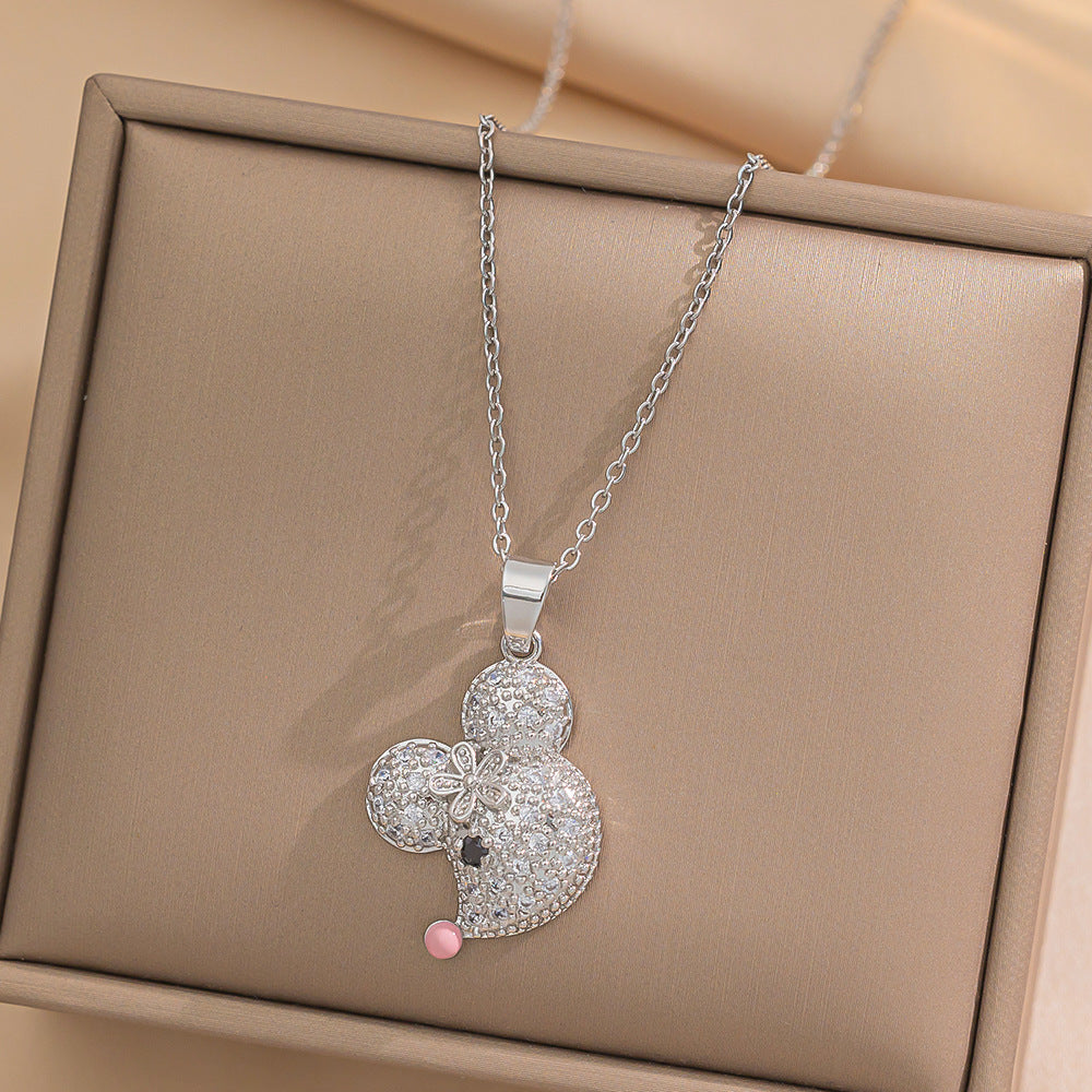 Minimalist Geometric Titanium Steel Necklace for Women with Gold Plating Locket Chain Fashion Accessory