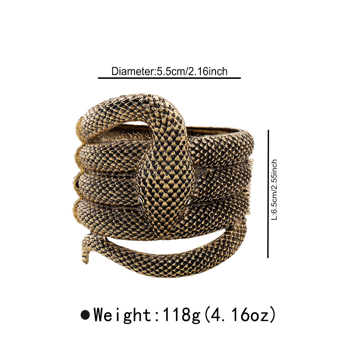 Gargantilla de aleación con forma de serpiente de estilo vintage para mujer con diseño industrial y acabado metálico