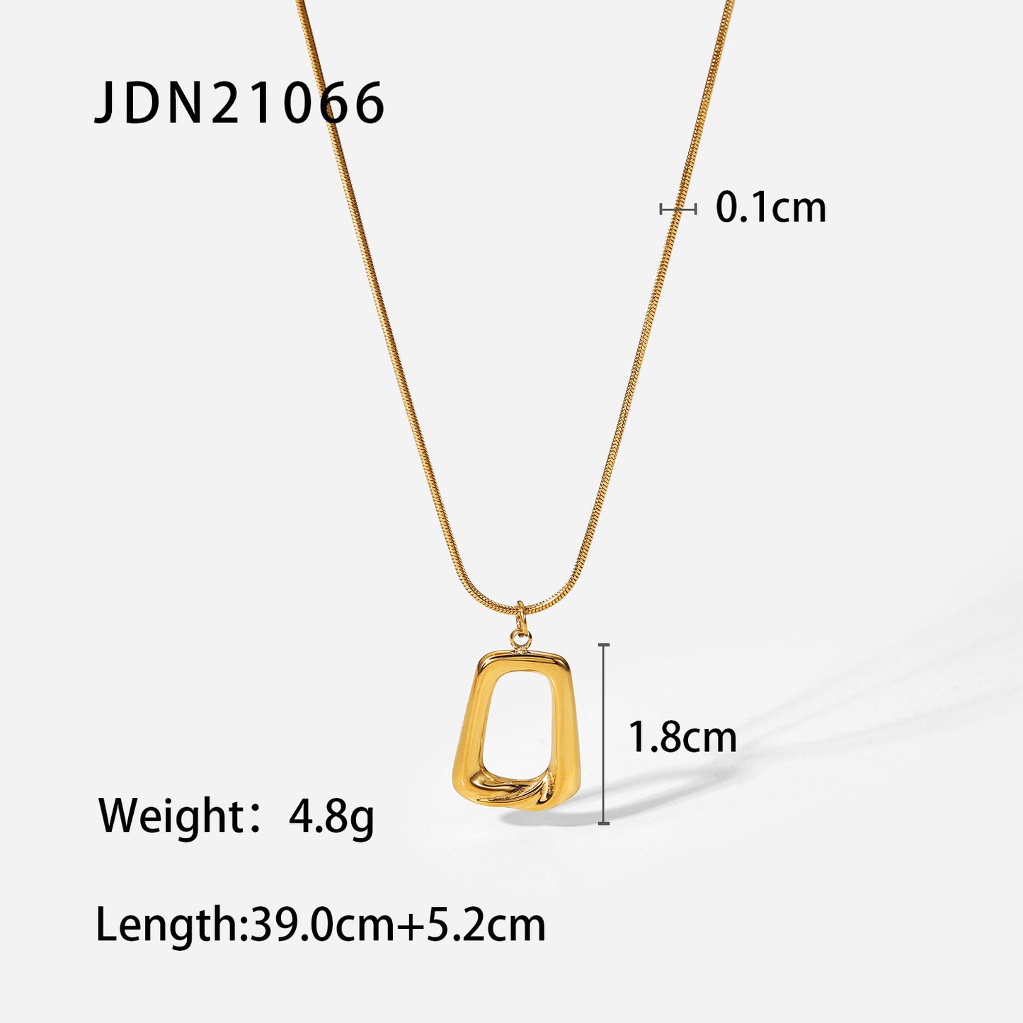 Collar Colgante de Acero Inoxidable Geométrico Retro con Amuleto Cuadrado Hueco Chapado en Oro de 18K Joyería de Moda para Mujer