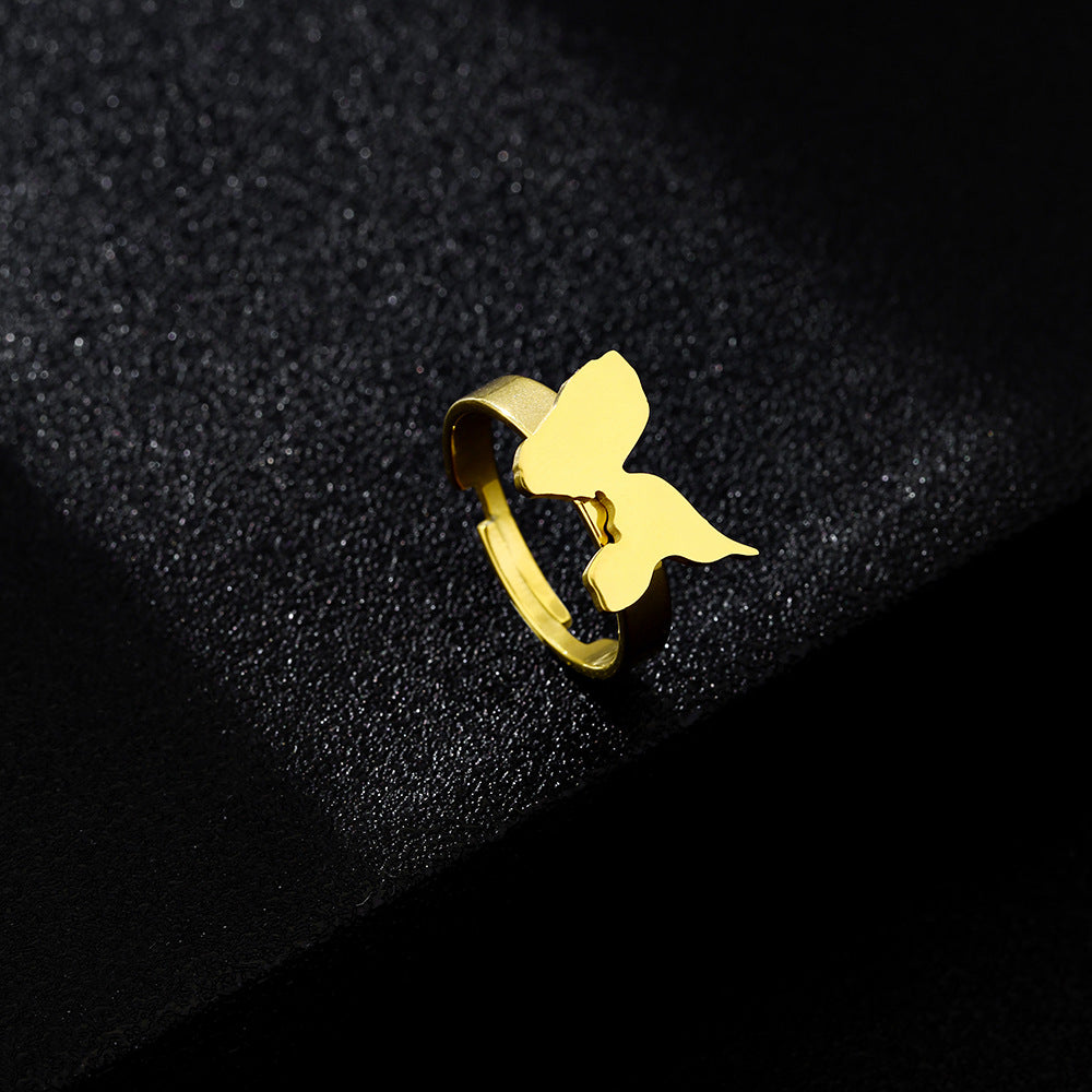 Anillo Unisex de Acero Inoxidable con Diseño Étnico Geométrico y Acabado Bañado