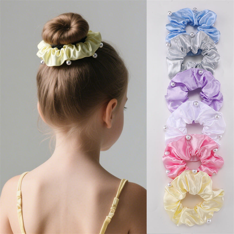 Minimalist Cartoon Character Fabric Scrunchie for Hair Ponytail in Princess Style with Macaron Color Accents