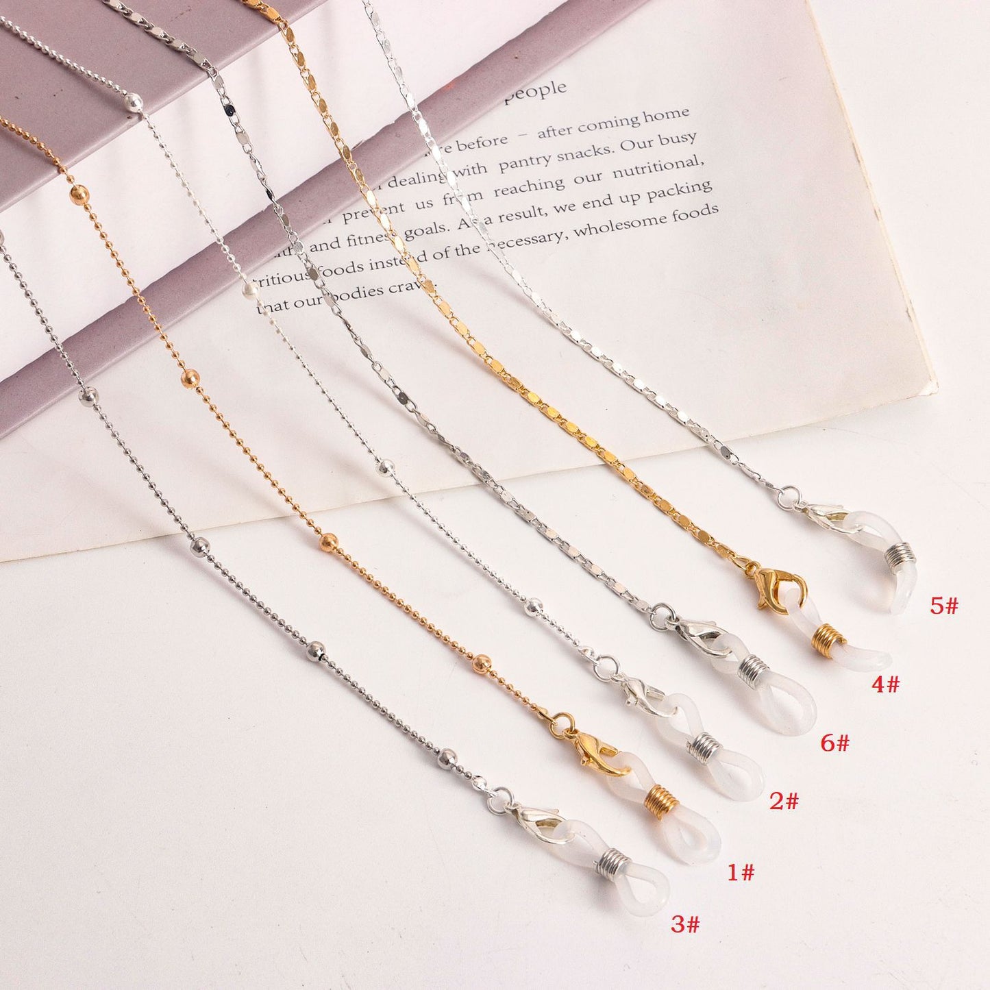 Sweet Geometric Line Alloy Mask and Glasses Chain for Women