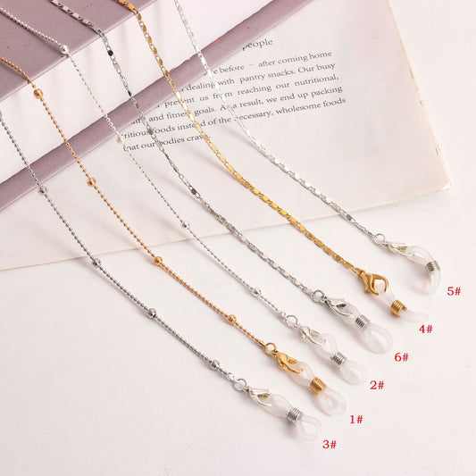 Sweet Geometric Line Alloy Mask and Glasses Chain for Women