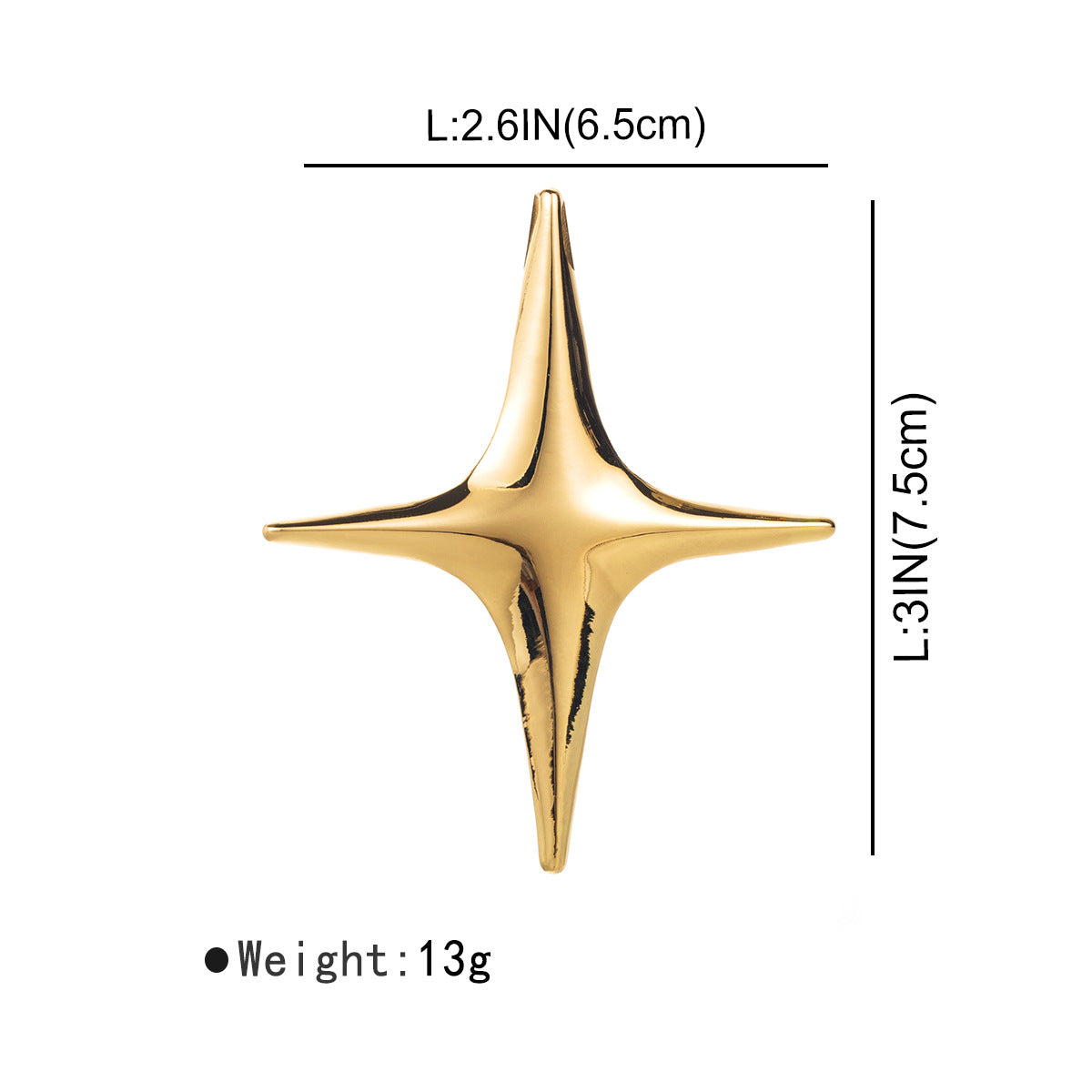 Broche con diseño geométrico dulce y atrevido de aleación chapada en oro para mujer con acabado pulido y atractivo chic minimalista