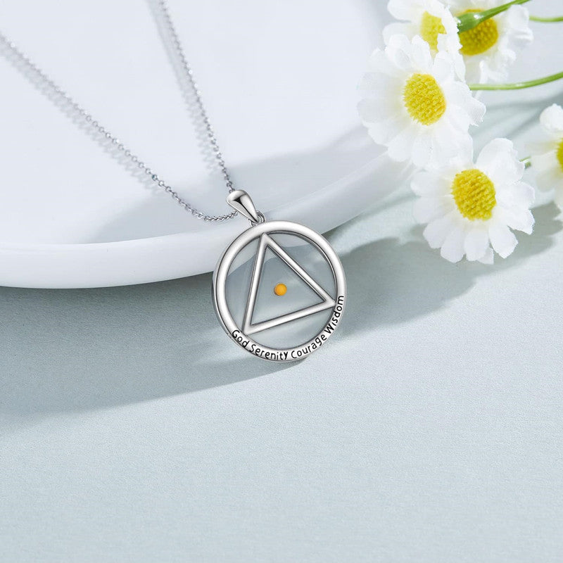 Minimalist Geometric Triangle Pendant Necklace for Women in Stainless Steel with Polished Finish