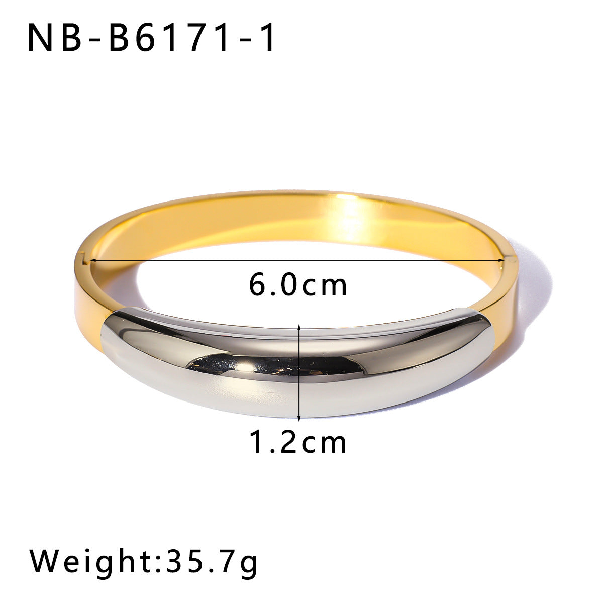 Bracciale da donna minimalista geometrico in acciaio al titanio placcato oro 18K