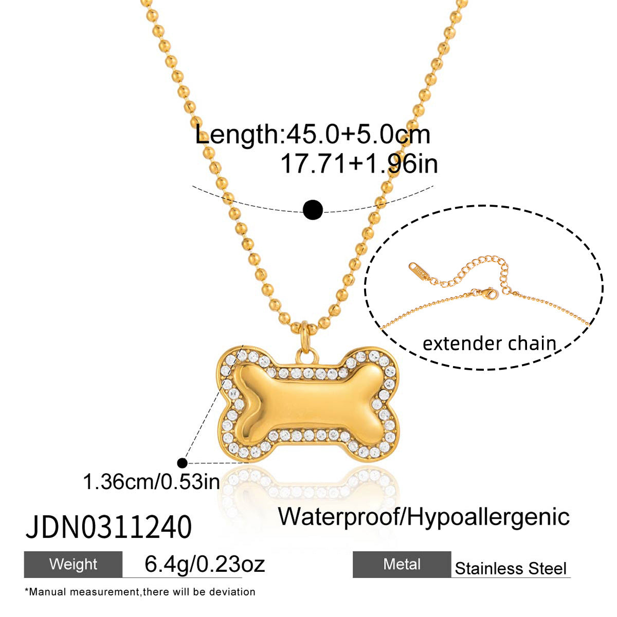 Collar colgante de gato geométrico minimalista de acero inoxidable 316L con baño de oro PVD para mujer