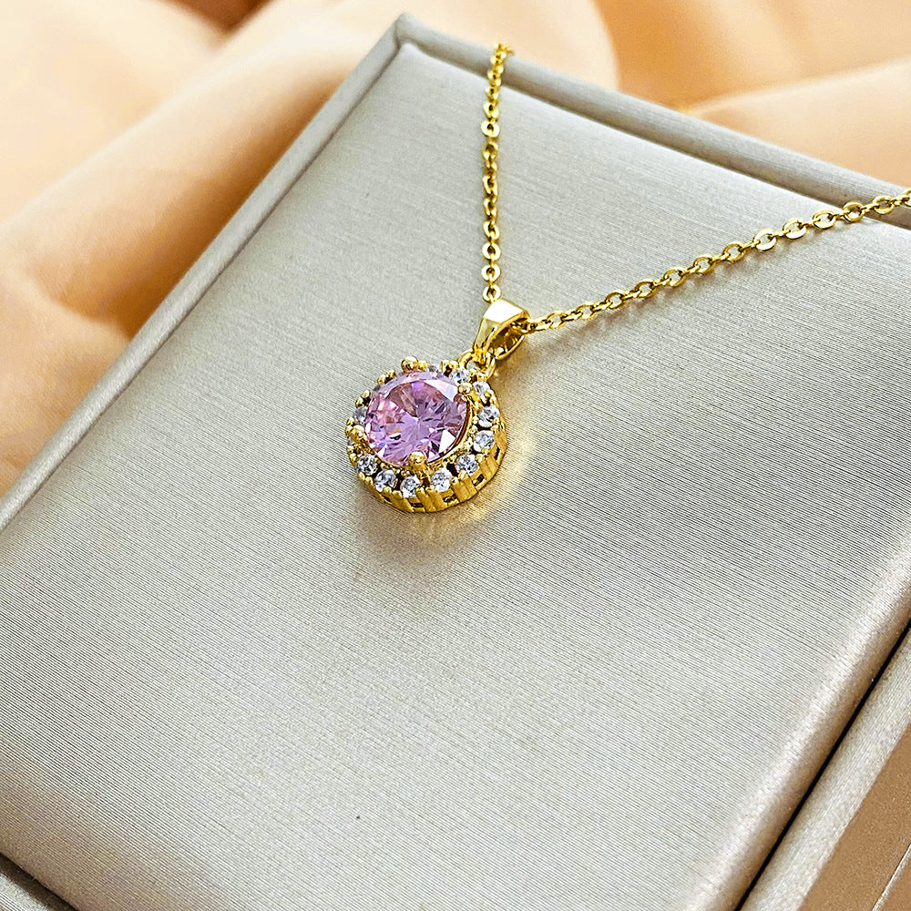 Original Design Irregular Animal Shape Rhinestone-Set Titanium Steel Clavicle Necklace for Women
