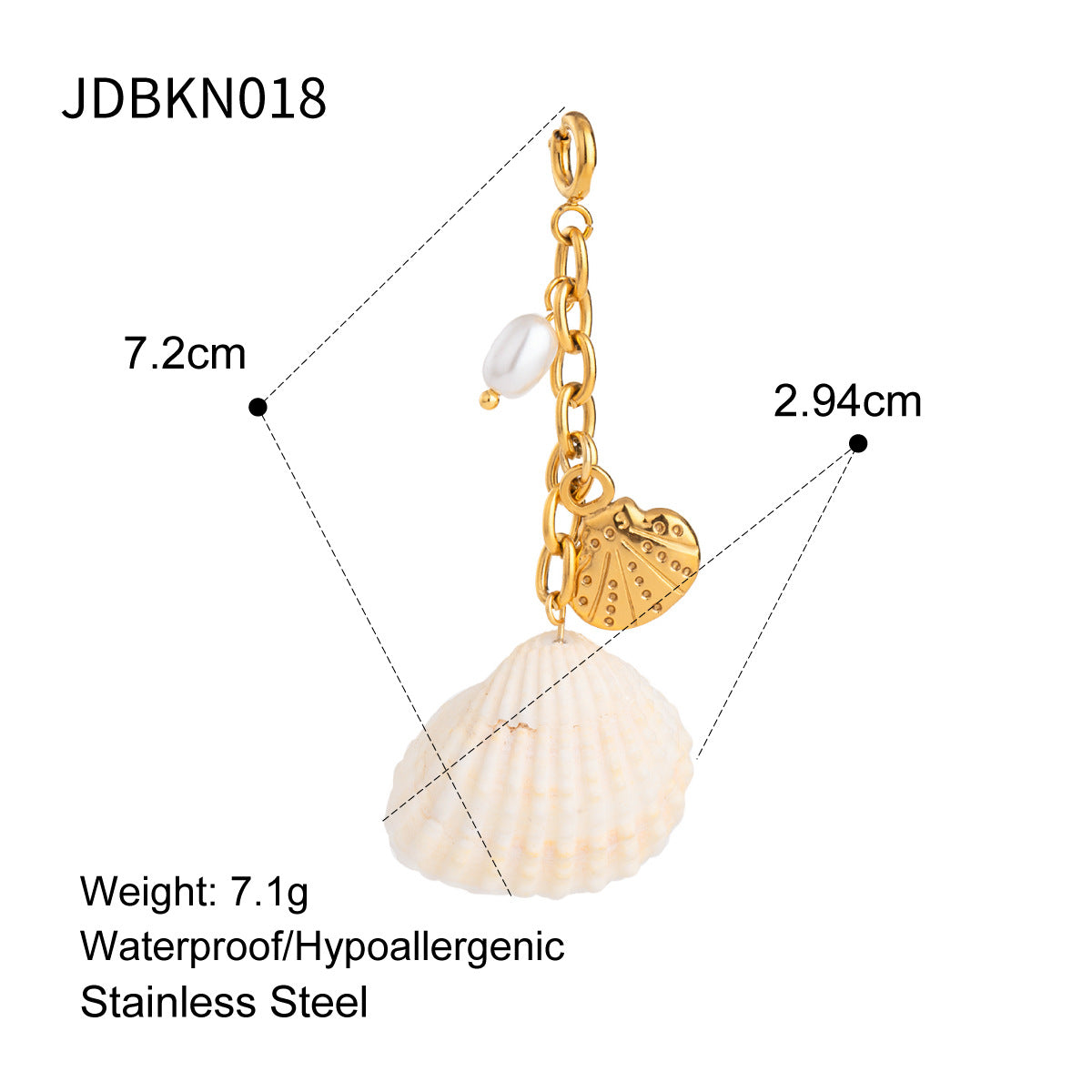 Elegant Titanium Steel Plated Jewelry Set with Pearl and Shell Elements for Women