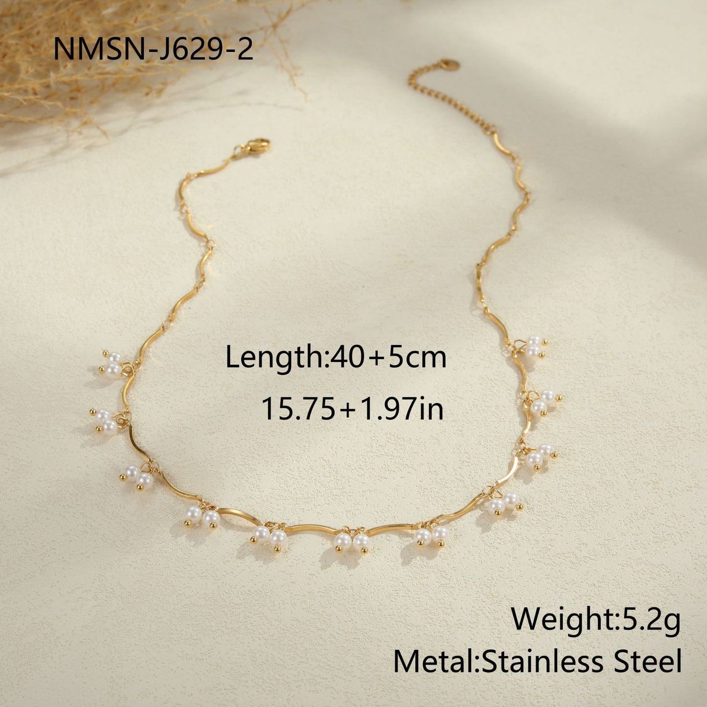 Collar Colgante de Acero Inoxidable Geométrico de Moda con Cadena en Y y Acabado Chapado para Mujer