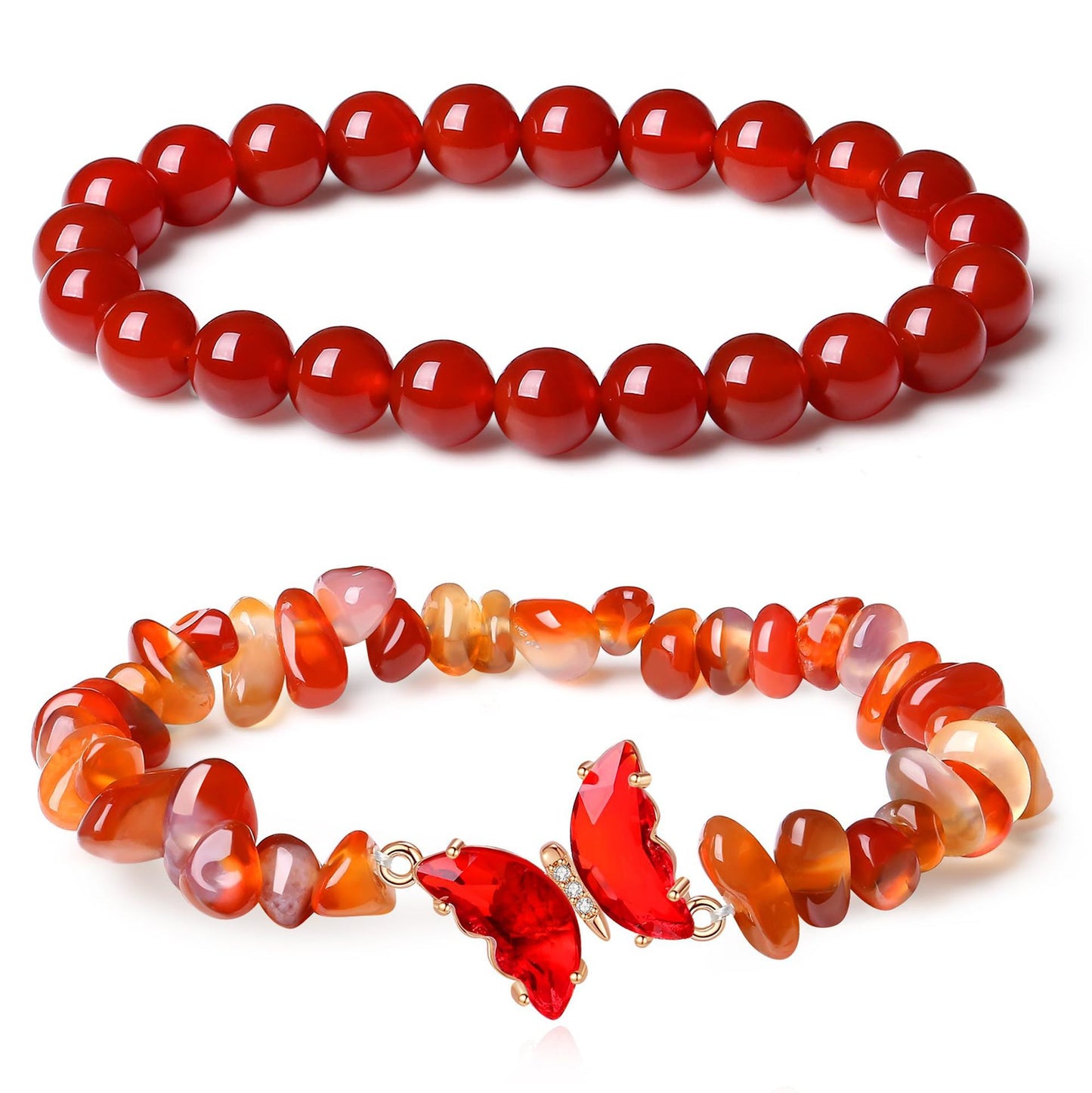 Minimalist Butterfly Geometric Crystal Charm Bar Bracelet Set