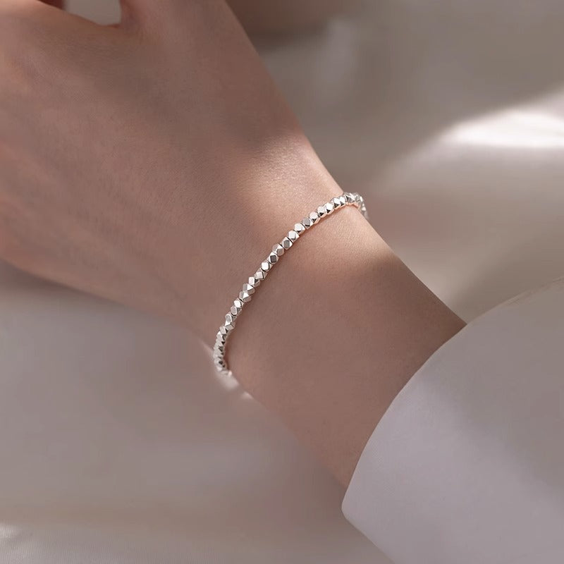 Minimalist Leaf-Shaped Titanium Steel Bracelet for Women with Electroplated Finish, Elegant Friendship Bracelet