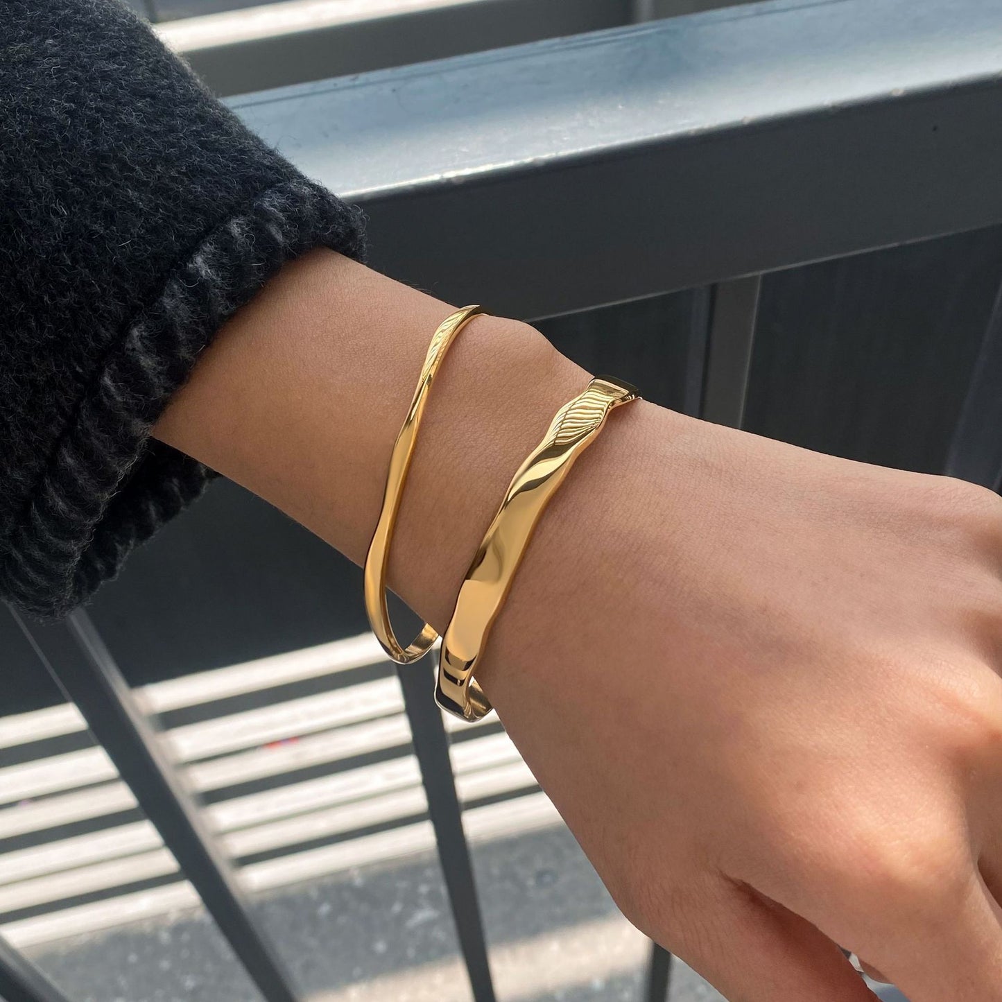 Geometric Plated Stainless Steel Bracelet