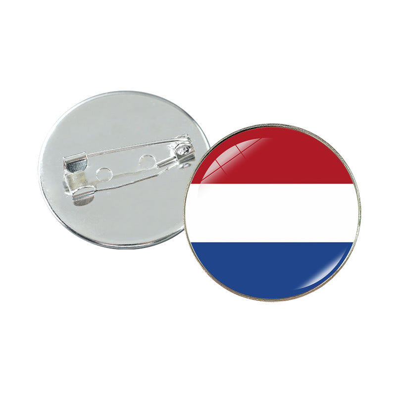 Minimalist Geometric Alloy Plated Brooch with Cabochon Gemstone Unisex Pin Badge