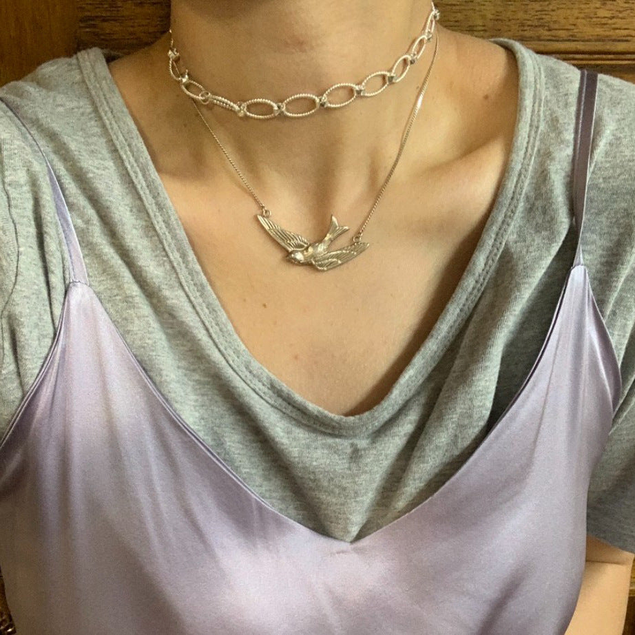 Collar geométrico de plata de ley 925, estilo bohemio, minimalista y chic, joyería para mujer