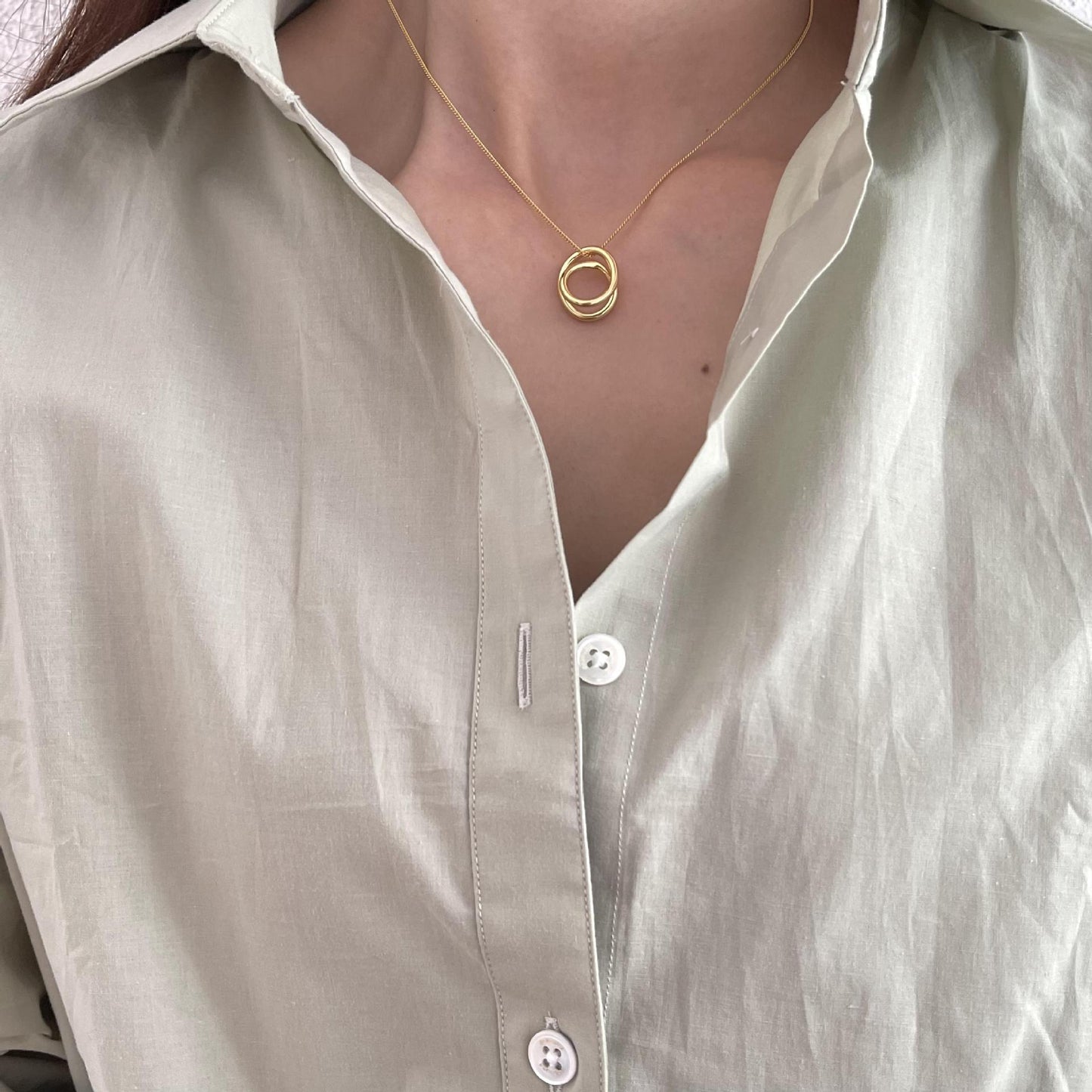 Collana Minimalista Geometrica Ovale in Argento Sterling 925