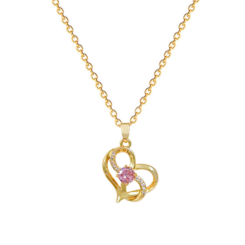 Collana da donna in acciaio al titanio a forma di cuore irregolare con finitura placcata, ciondolo geometrico minimalista e catena sottile a medaglione