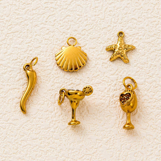Vintage 18K Gold Plated Stainless Steel Geometric Turtle Shell Charm Bar Necklace with Corn Chain