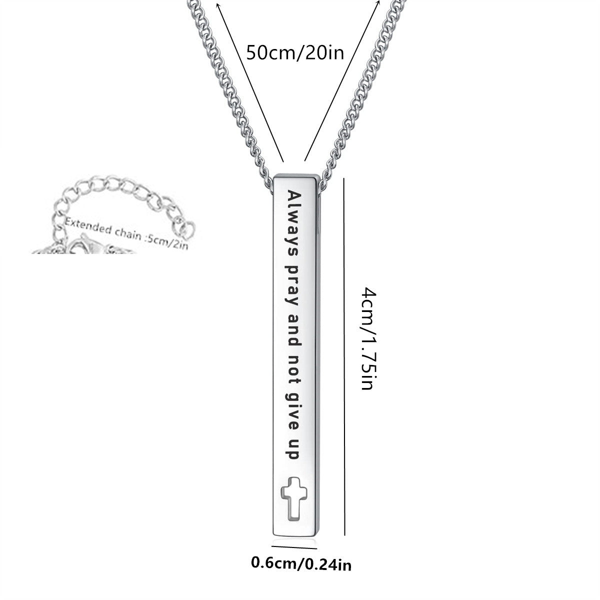 Elegante Collana Bibbia Geometrica in Acciaio Inox da Donna con Ciondolo in Acciaio al Titanio Lucido e Motivo a Margherite su Catena a O