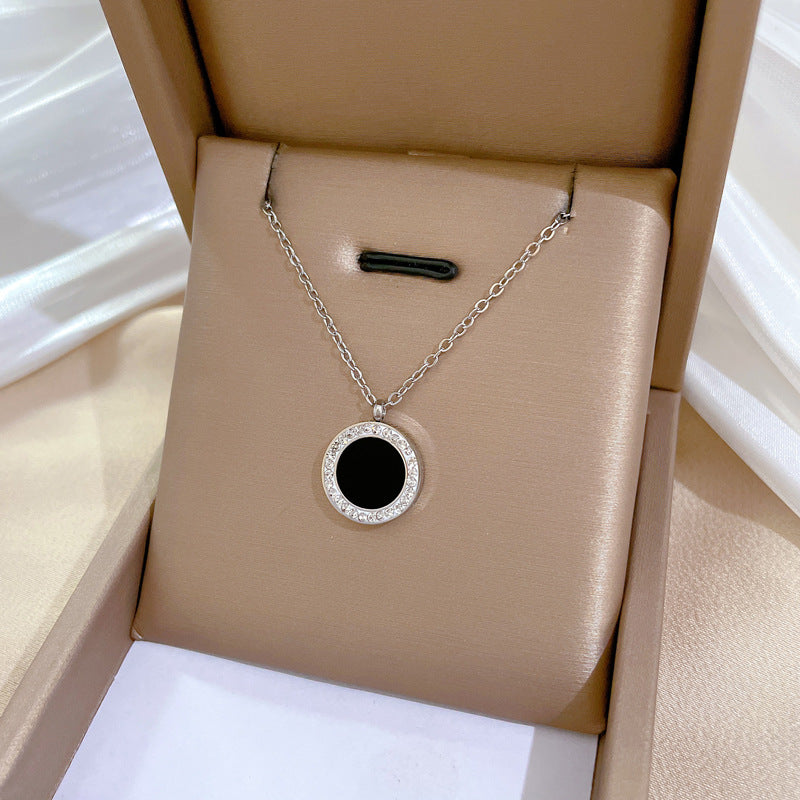 Geometric Minimalist Titanium Steel Plated Necklace with Stainless Steel 304 Pendant for Unisex