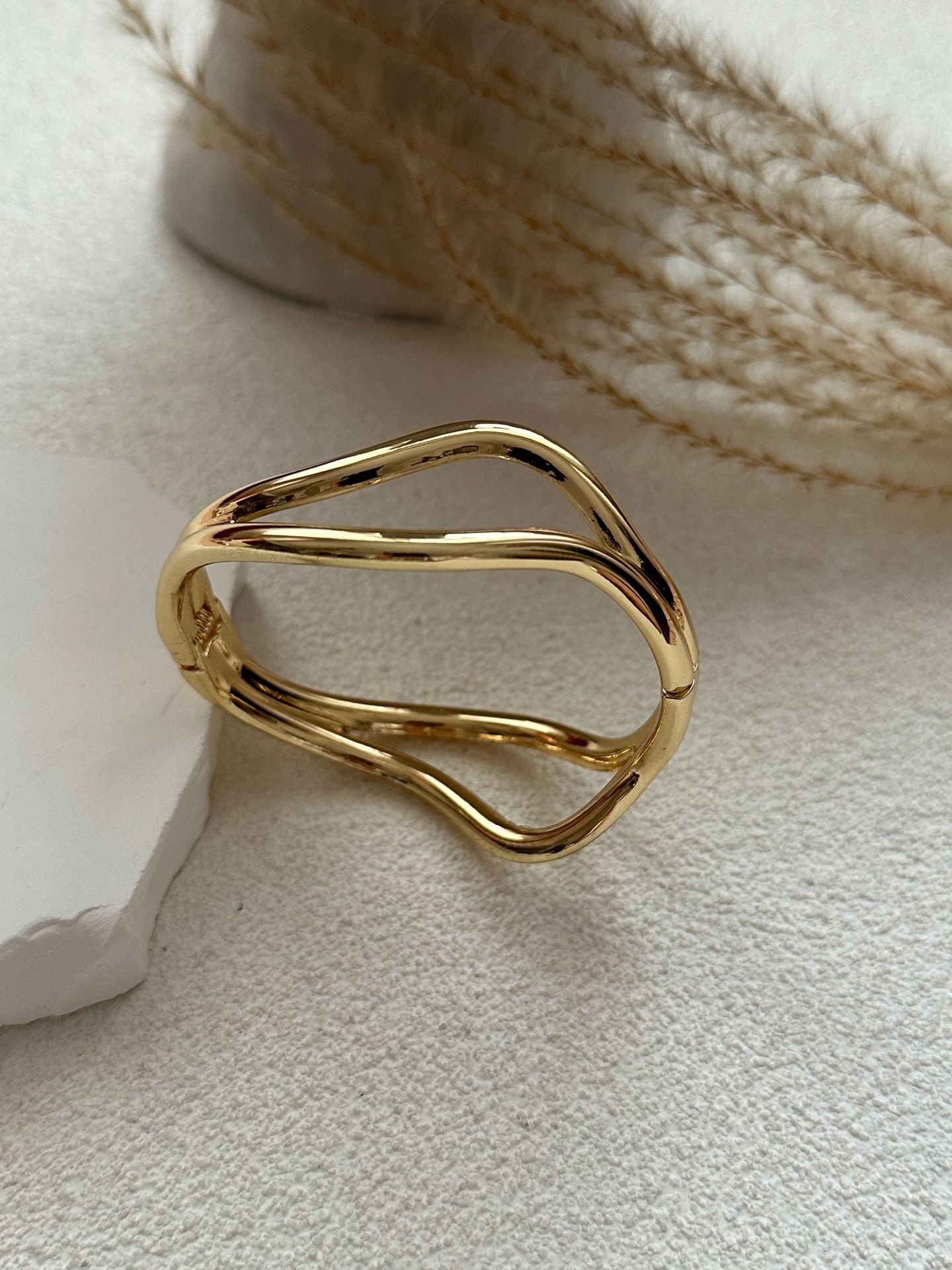 Luxury Gold Plated Alloy Teardrop Geometric Bracelet
