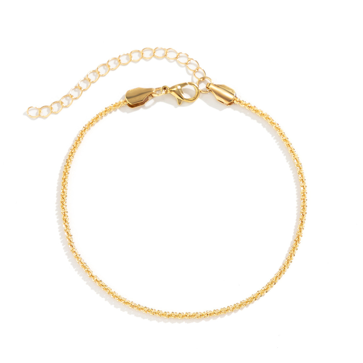 Wavy Brass Anklet for Women