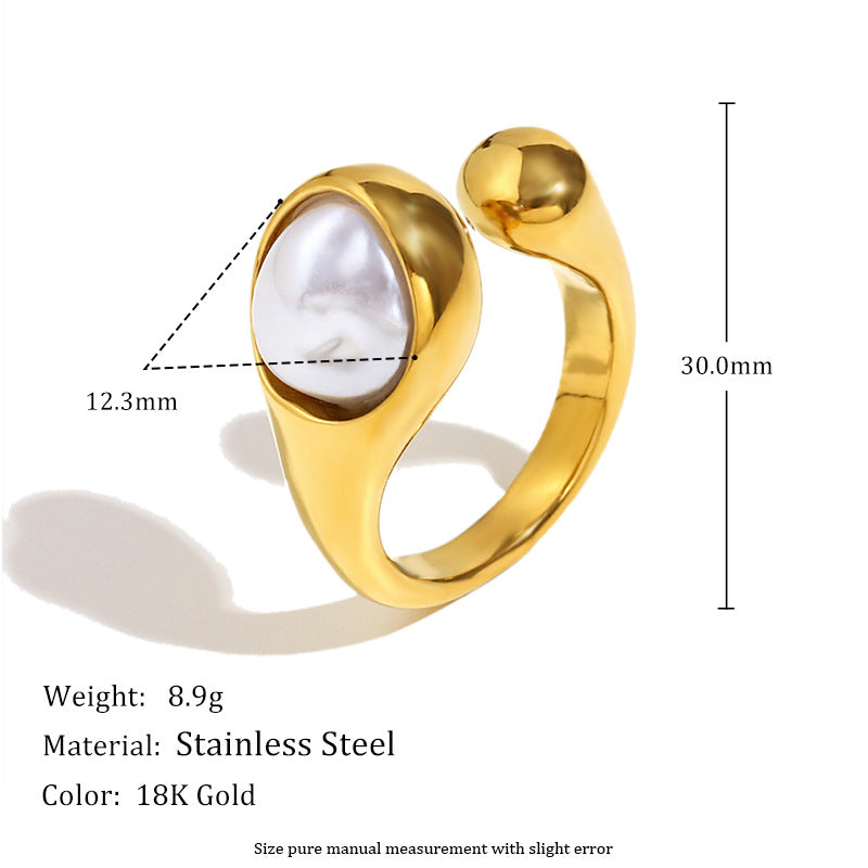Anillo Abierto de Tres Capas con Cabeza de Serpiente, Flor y Estrella, de Acero Inoxidable con Baño de Oro de 18K a la Moda para Mujer