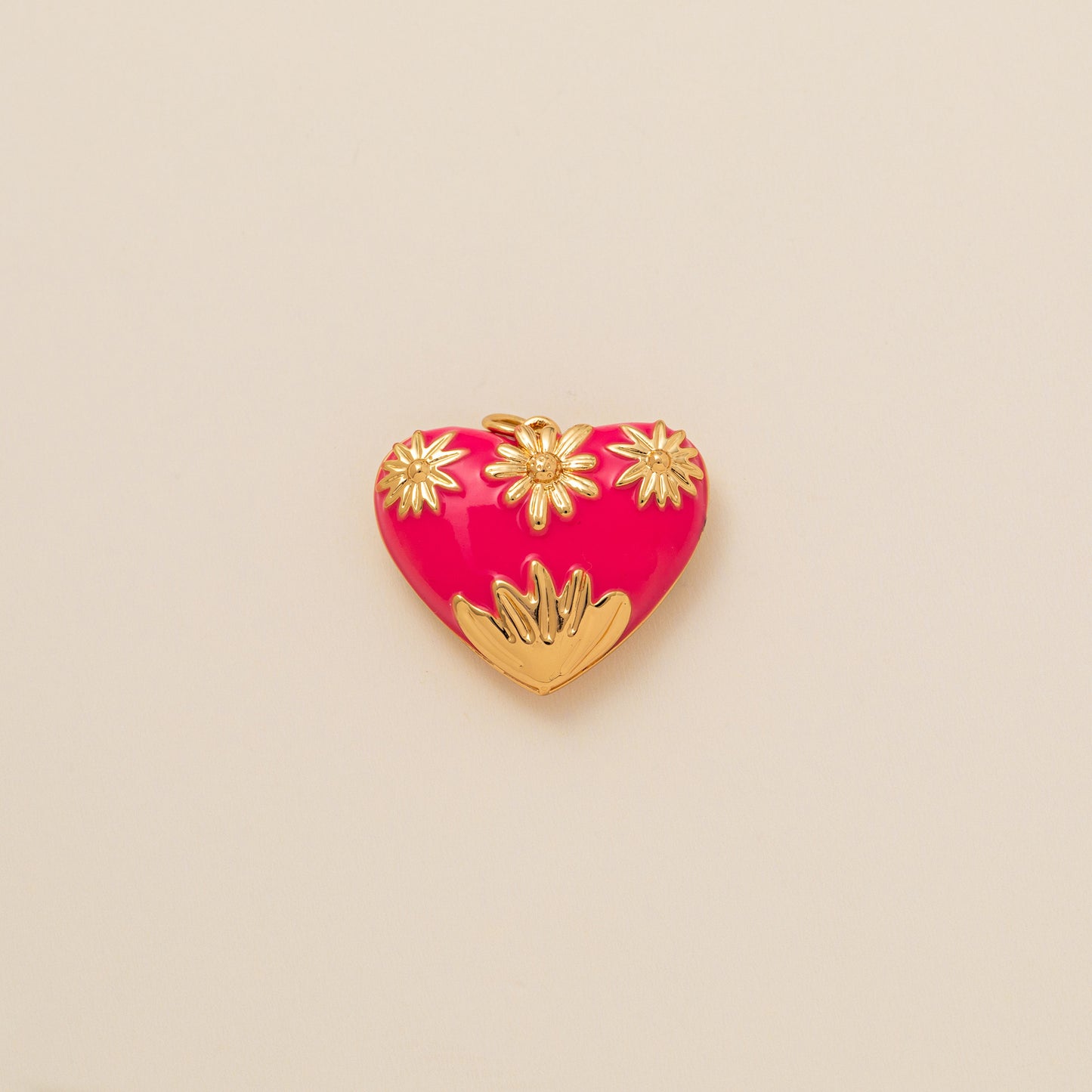 Minimalist Heart and Butterfly Brass and Ceramic Pendant Necklace