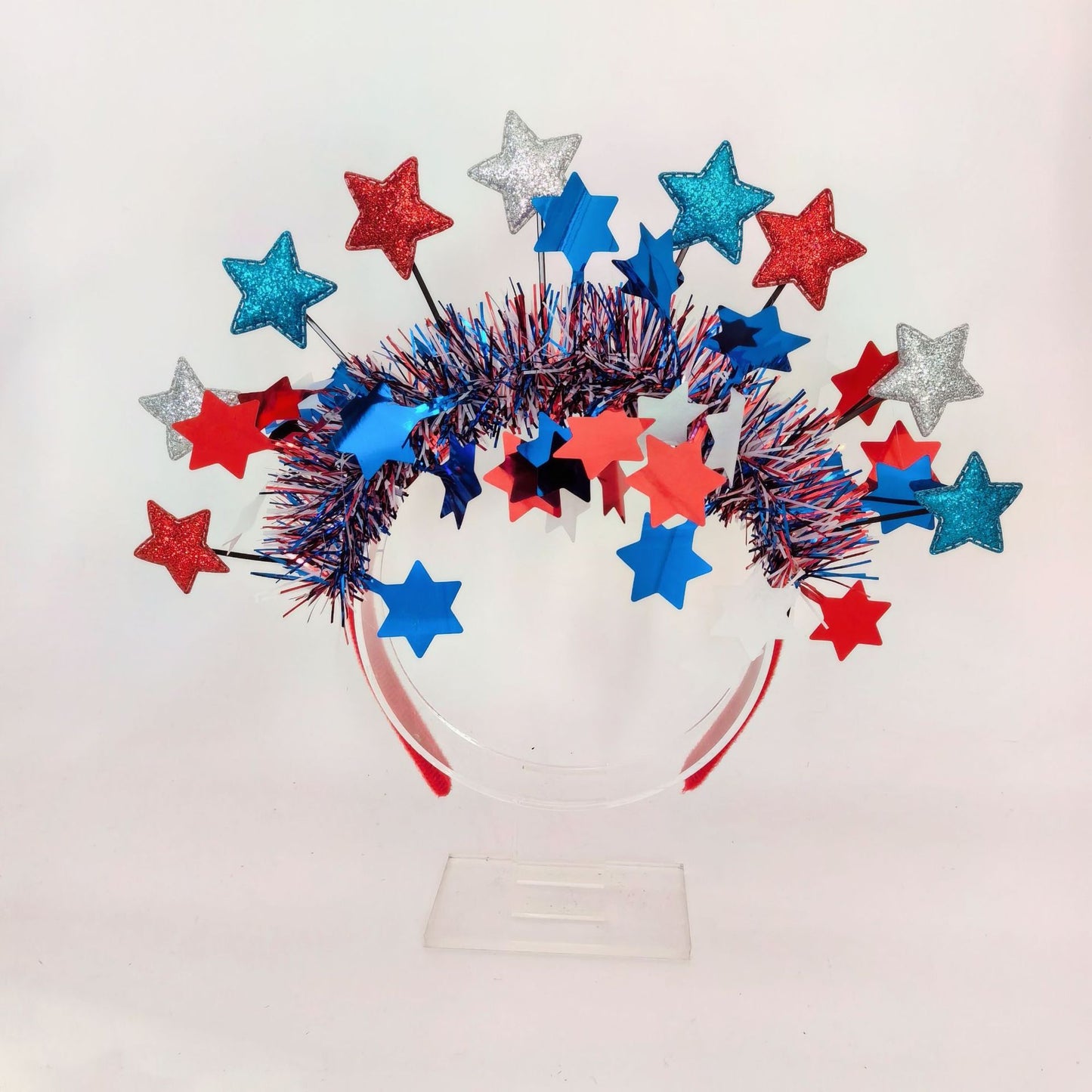 Red White Blue Star Fabric Headband for Independence Day Party Sports Event