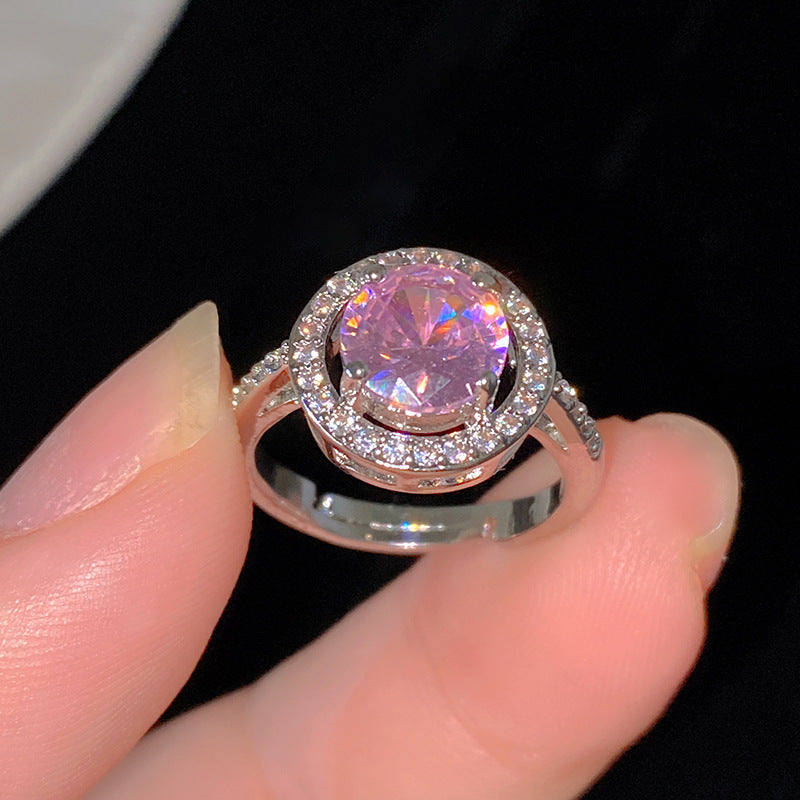 Sweet Cubic Zirconia Inlay Brass Bow Ring for Women