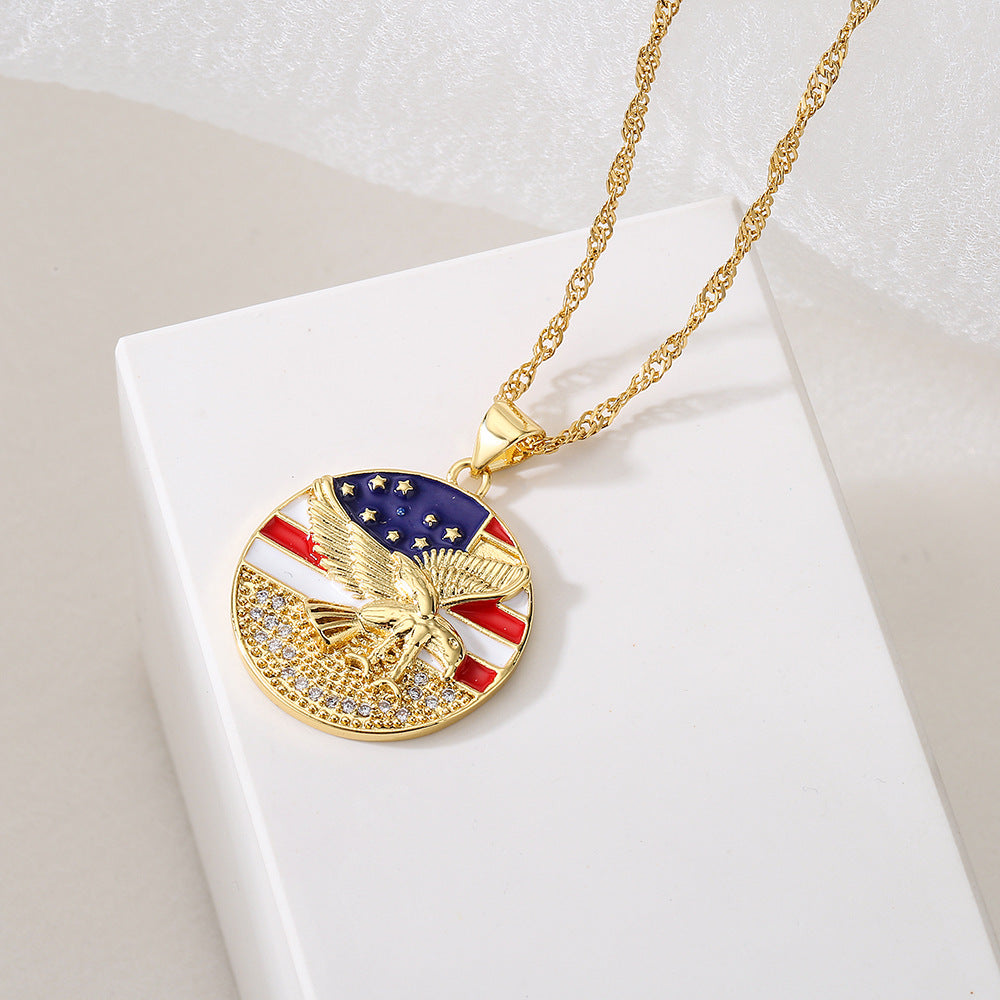 Collana con Pendente Geometrico Minimalista in Rame Placcato Oro Vero e Finitura Smaltata da Donna