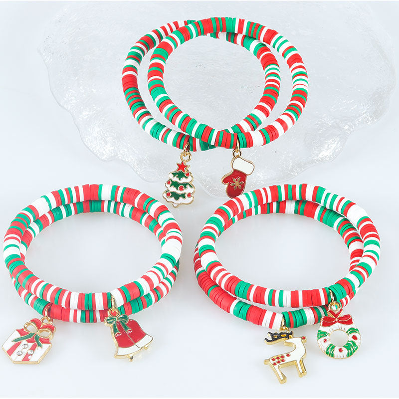 Christmas Letter Alloy Charm Bar Bracelet Unisex DIY Handmade
