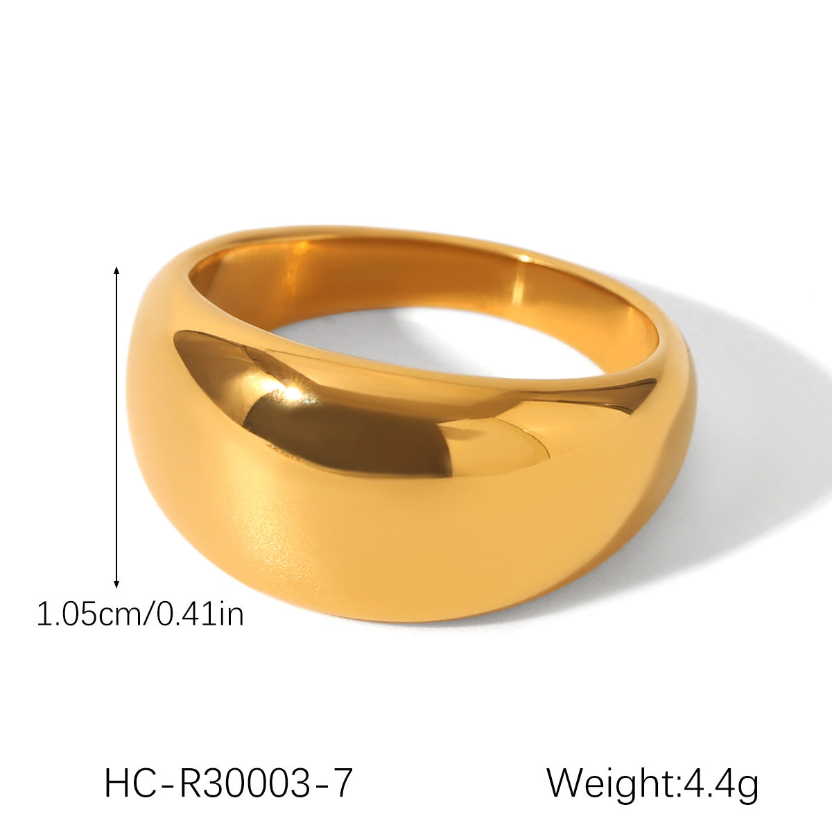 Minimalist Geometric Stainless Steel Ring for Women with 18K Gold Plating Titanium Steel Finish
