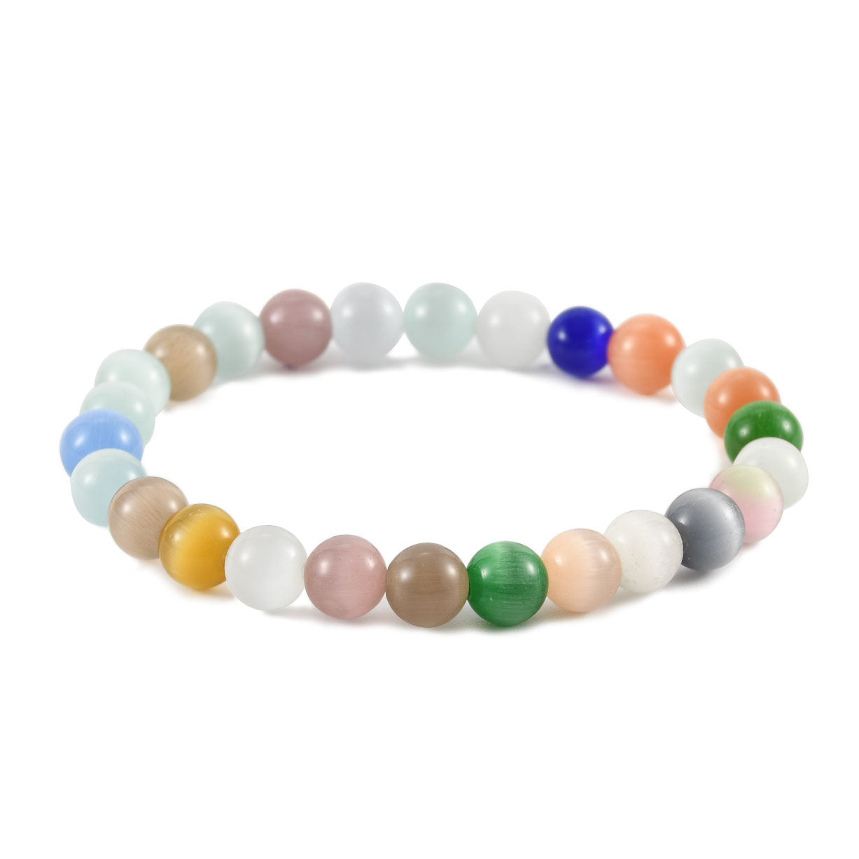 Geometric Natural Stone Agate Beaded Bracelet Unisex Handmade Jewelry