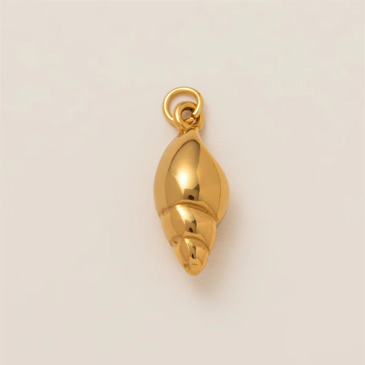Vintage 18K Gold Plated Stainless Steel Conch Shell Charm Bar
