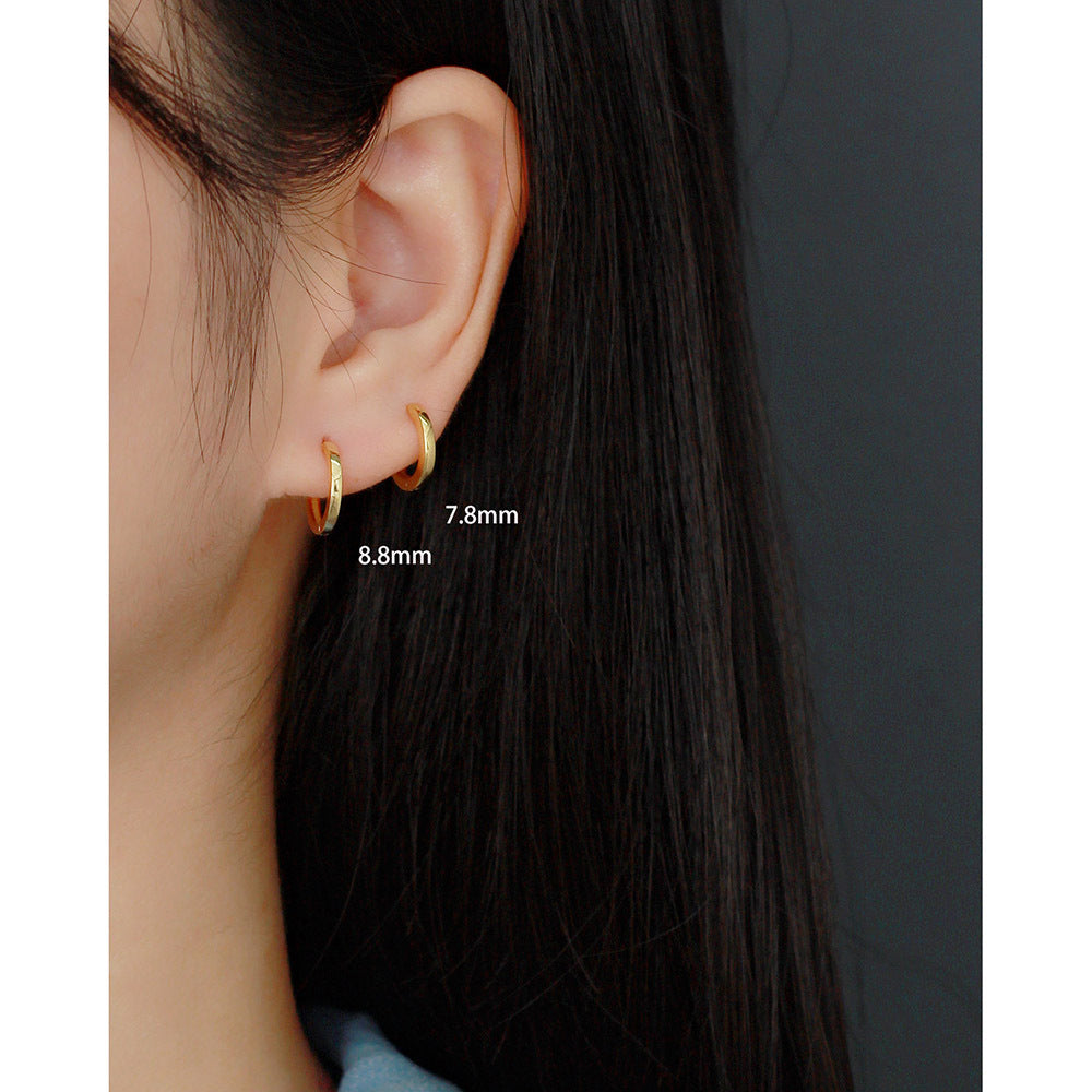 Minimalist Sterling Silver Geometric Ear Clip Earrings for Unisex - S925 Silver Plated, Trendy Fashion Accessory