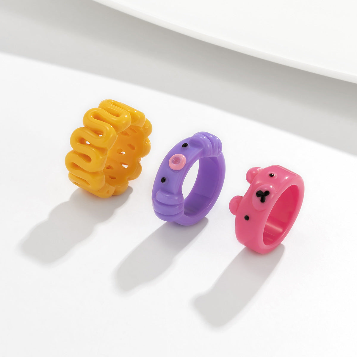 Sweet Bohemian Geometric Animal Resin Ring for Women