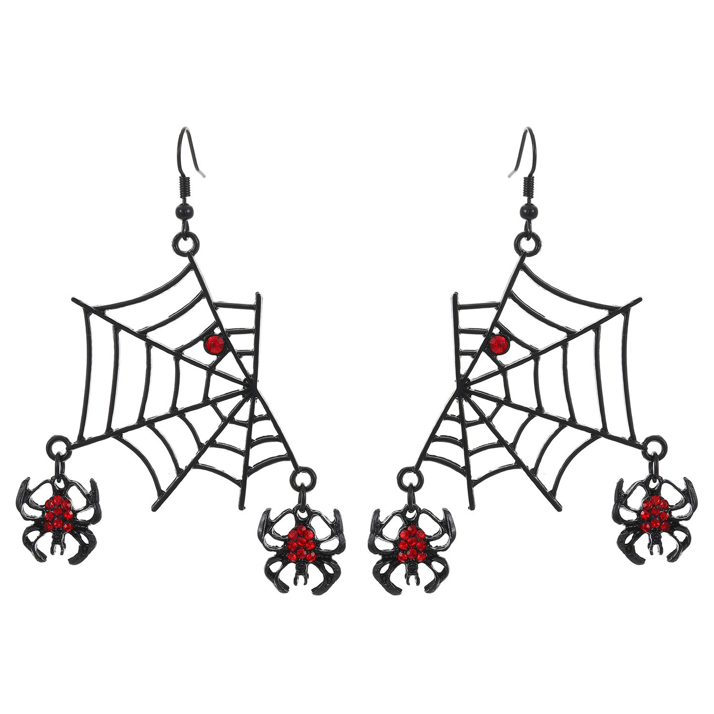 Pendientes colgantes de murciélago y araña estilo gótico para mujer, pendientes de aleación de zinc galvanizados, declaración de moda oscura para Halloween