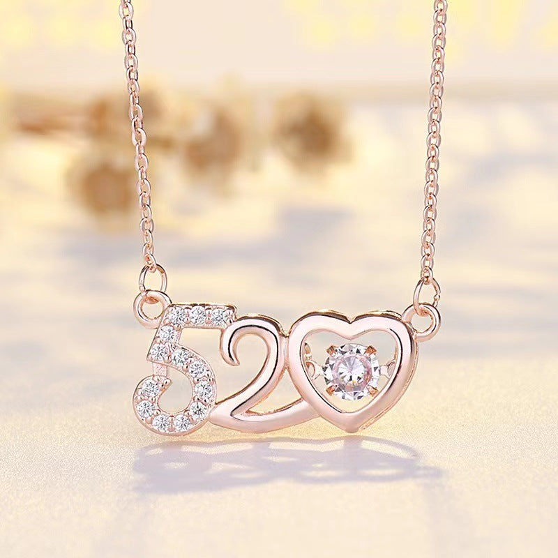 Collana pendente con quadrifoglio in acciaio al titanio placcato oro rosa 18 carati minimalista di lusso da donna