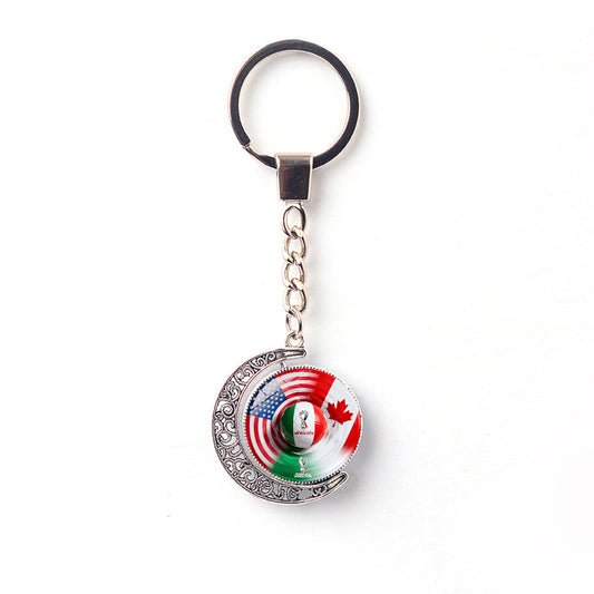 Rotating Moon Alloy Keychain Charm