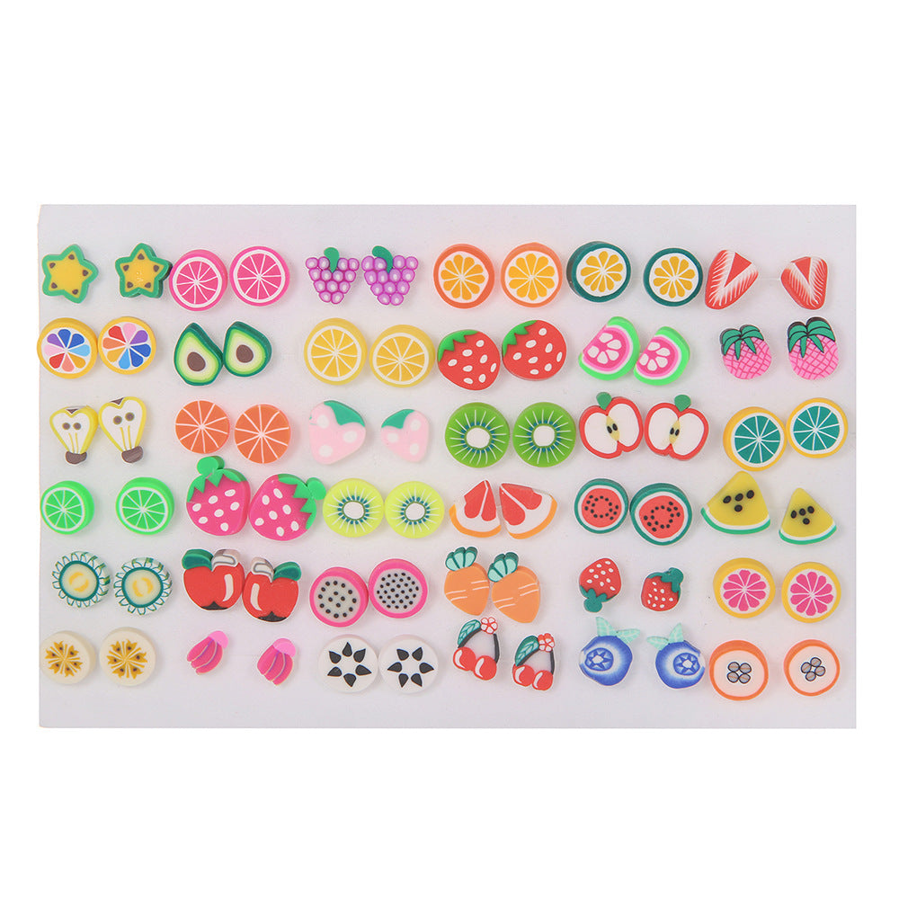 Creative Resin Animal Star Floral Stud Earrings Set for Women